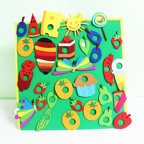 好饿的毛毛虫英语绘本毛毡教具