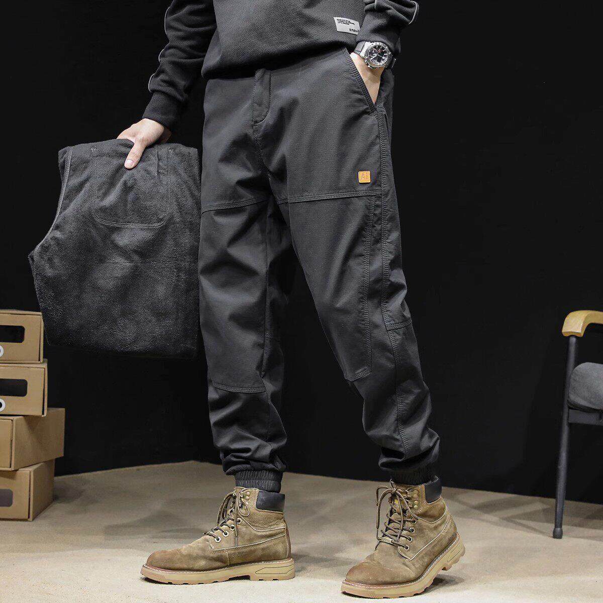 23新款潮牌束脚美式复古机能工装裤子男高街运动裤休闲裤男秋季