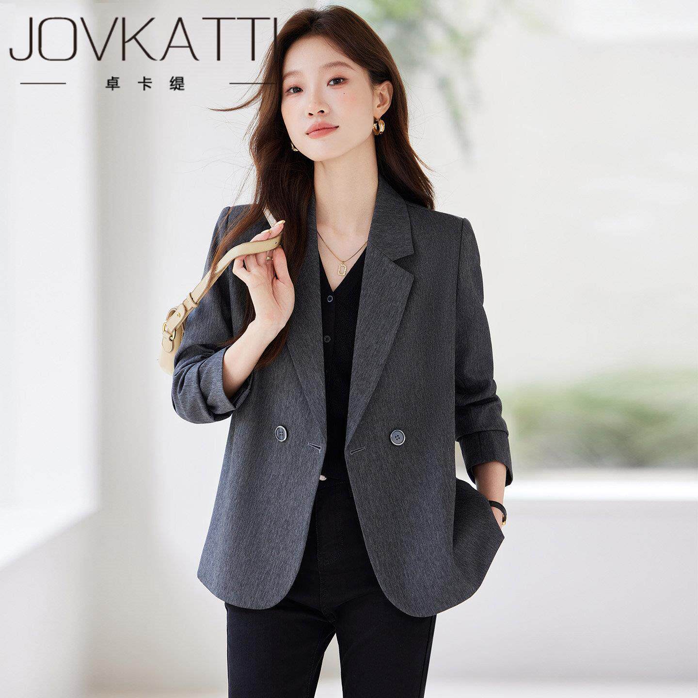 高级感时尚西装外套女2026春秋修身短款面试正装气质通勤小西服