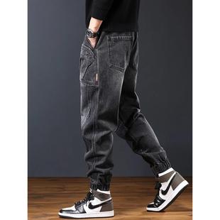 neith 男高端百搭束脚哈伦裤 BIAS潮牌美式 牛仔裤 覆古重磅工装