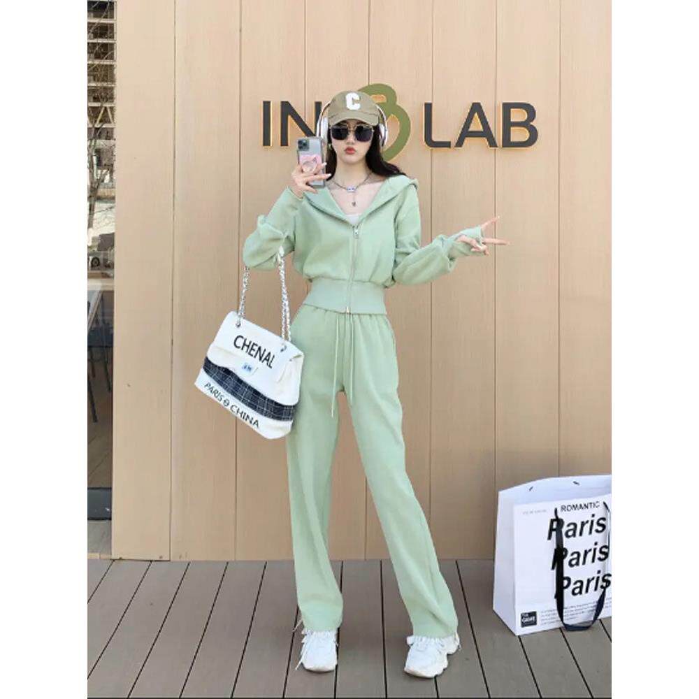 LILY MOST休闲 运动套装女春秋新款小个子高腰显瘦卫衣长裤两件套