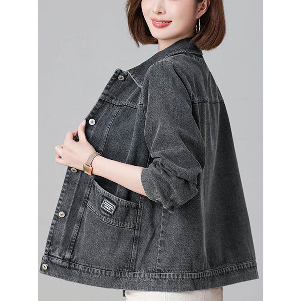 休闲牛仔外套女秋季2025年新款洋气宽松大码时尚妈妈减龄夹克上衣