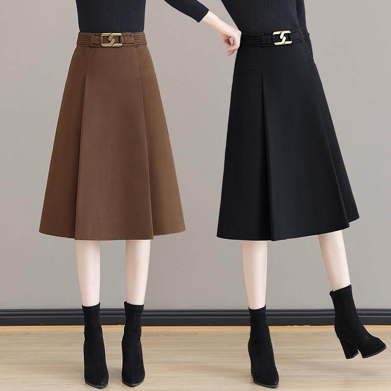 法式毛呢半身裙女秋冬新款高腰显瘦中长款a字裙小个子遮胯百褶裙,女装/女士精品,大码裤装,淘宝优惠券,粉丝福利购,淘宝优惠卷