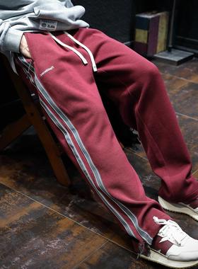 潮牌it neith BIAS条纹卫裤男ins港风大码运动裤子宽松秋冬百搭款