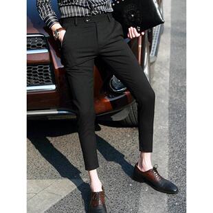 小脚黑色休闲裤 男修身 韩版 百搭四季 潮 流行2025新款 西裤 显瘦锥形裤
