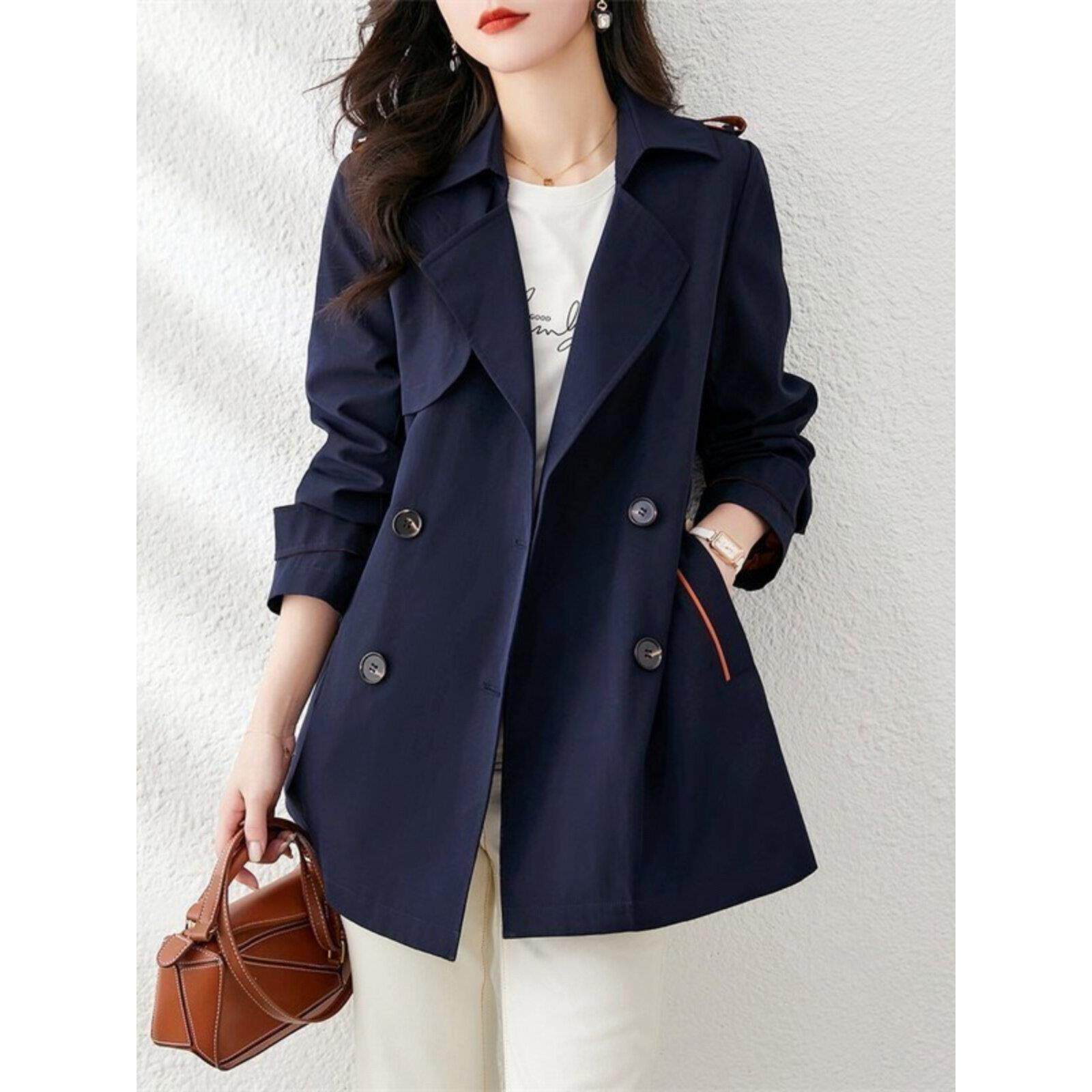 风衣女外套女春秋新款高级感洋气减龄中长款赫本风时尚百搭上衣女