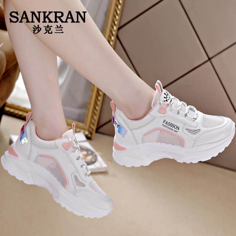 潮牌网面透气小白鞋女鞋2025夏季新款百搭运动鞋女爆款休闲凉鞋女