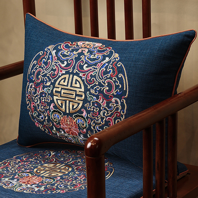 中式沙发抱枕中国风高档客厅床头大号靠枕靠背垫护腰靠枕腰枕含芯
