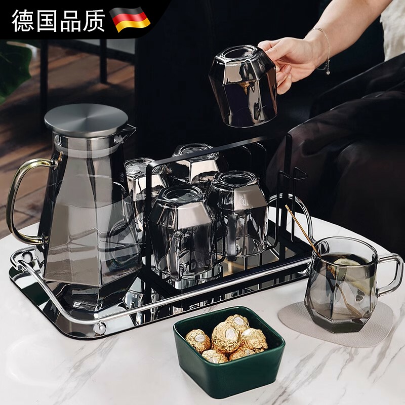 德国品质品质轻奢客厅待客杯高级感家用水杯杯具套装玻璃杯子热水