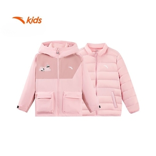 安踏儿童男童两件套冲锋衣2025冬季 舒适保暖小童防水羽绒服外套 款