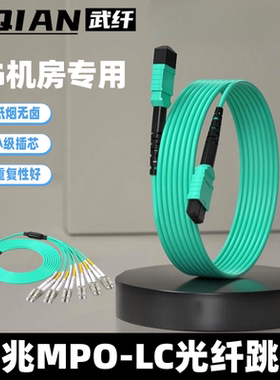 万兆多模光纤跳线8芯12芯MPO转MPO/LC尾纤OM3/OM4单模IDC定制MTP双工40/100G数据铠装成品模块连接跳线电信级