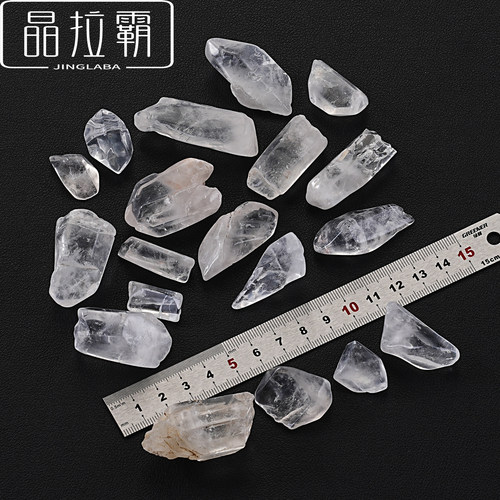 天然白水晶原石废料长条