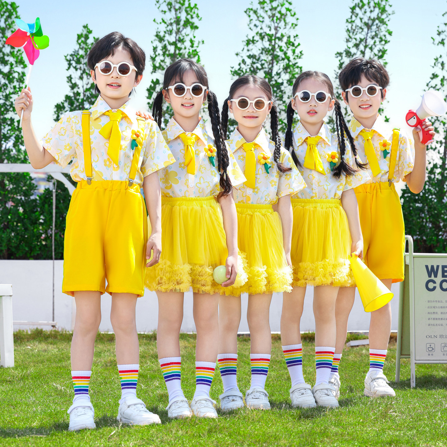 六一儿童表演服幼儿园毕业照服装小学生啦啦队演出服男女童套装