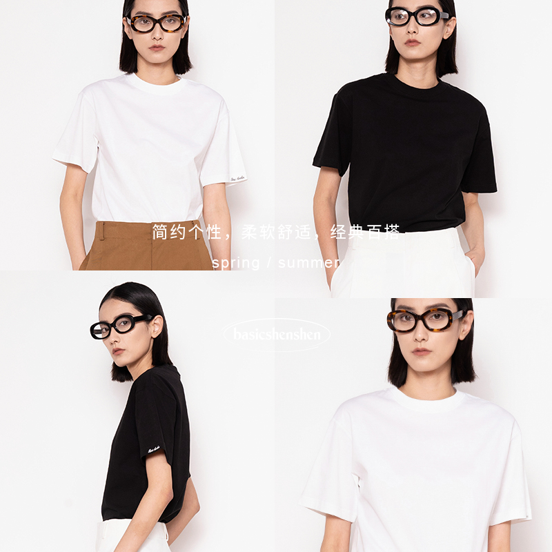basicshenshen短袖简约个性T恤