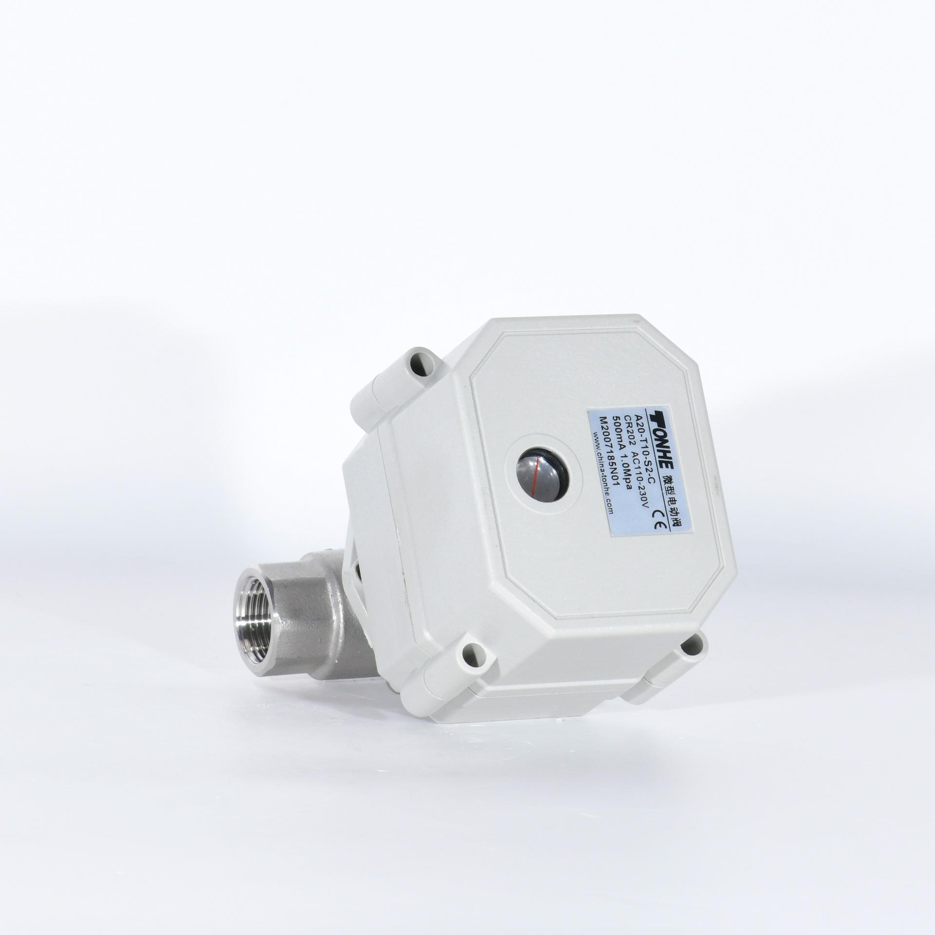 2通电动阀不锈钢304电动球阀TONHE通禾A20-T8-S2-C