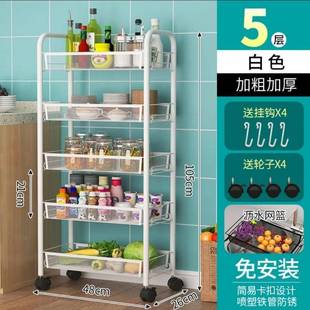厨房小推车置物架落地多层可移动蔬菜篮收纳储物架子用品家用大热