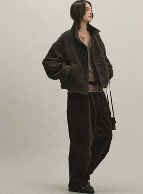 Tonō 圈圈毛立体廓形立领羊毛短大衣外套｜Tonolab