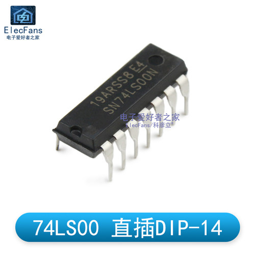 直插74LS00 DIP-14 2输入端四与非门 逻辑IC芯片集成块 SN74LS00N