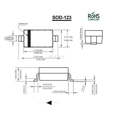 BZT52C18 丝印WL 18V 500mW 贴片稳压二极管SOD-123 拍一件=50个