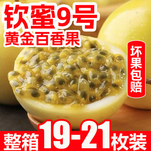 【19-21枚装】新鲜钦蜜9号黄金百香果现摘当季新鲜水果整箱包邮