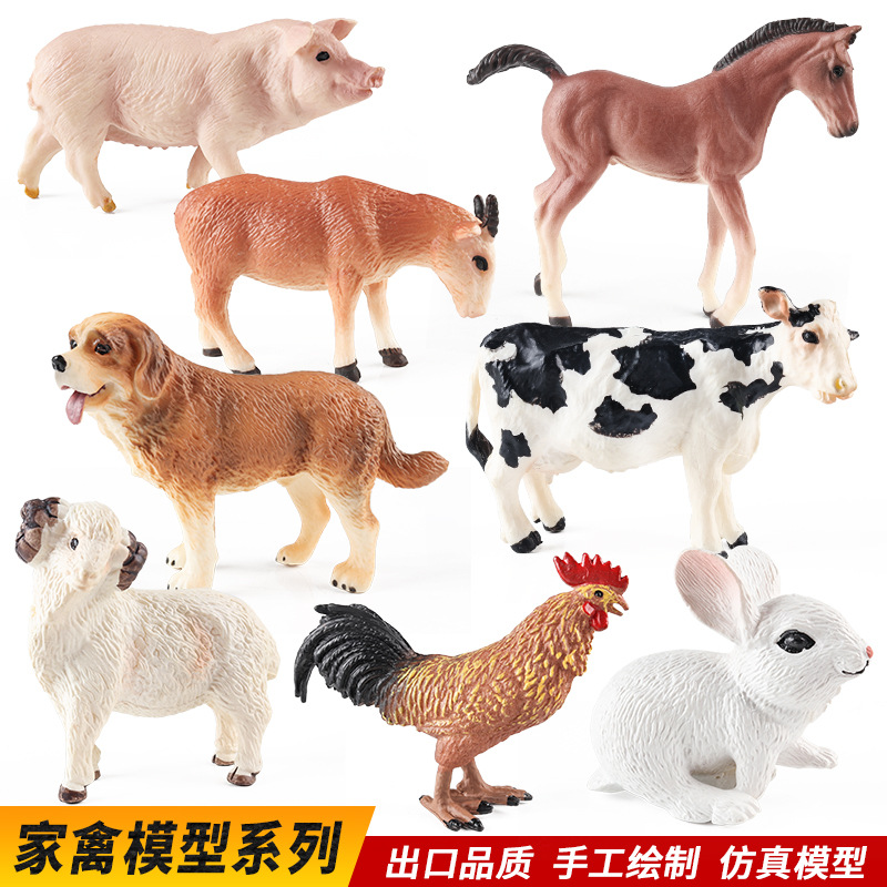 实心仿真家禽动物模型儿童认知猪
