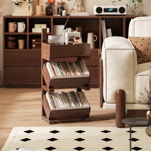客厅小书架落地儿童可移动纯实木床头飘窗简易卧室多层收纳展示柜