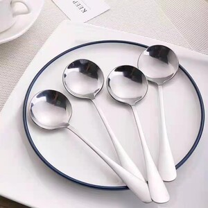【5支不锈钢汤勺】加厚不锈钢勺子水果勺西瓜勺成人儿童汤勺吃饭