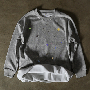 搞钱做慈善 保暖银狐绒499克！美式男加厚长袖女圆领加厚卫衣