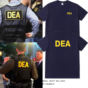 美国联邦缉毒局禁毒署DEA周边短袖T恤美式警迷战术衣服夏季纯棉