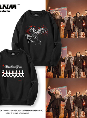 加拿大Three Days Grace另类硬摇滚乐队周边圆领卫衣男女秋冬外套