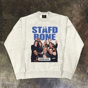 搞钱做慈善 卫衣388克！美式复古男情侣加厚女长袖圆领卫衣