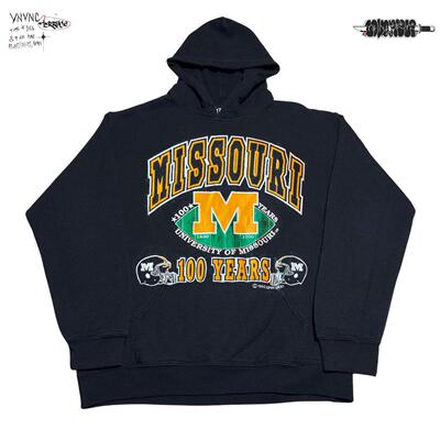 王有病工作室 美式运动复古Missouri密苏里大学秋冬情侣款连卫