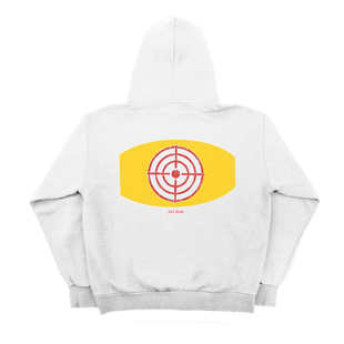 INS风美式复古oldschool红色靶心设计感图案重磅纯棉加绒连帽卫衣