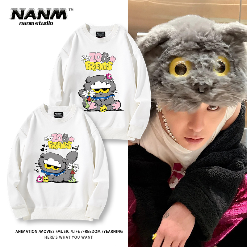 GD权志龙Zoa猫同款圆领卫衣男女粉丝周边演唱会应援情侣上衣服潮