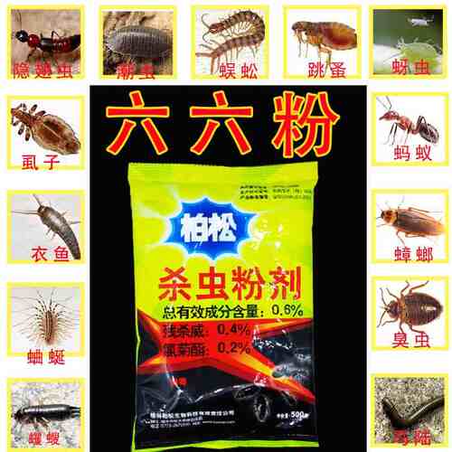 六六驱虫粉杀虫剂家用室内非蟑螂药无味床上杀跳蚤灭虱子蚂蚁药xf