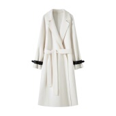 极简老钱风123款 山羊绒长款 显瘦女士大衣保暖气质高级感外套8633