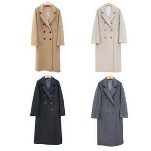101801双排扣挂里衬双面大衣山羊绒桑蚕丝高品质保暖气质通勤外套