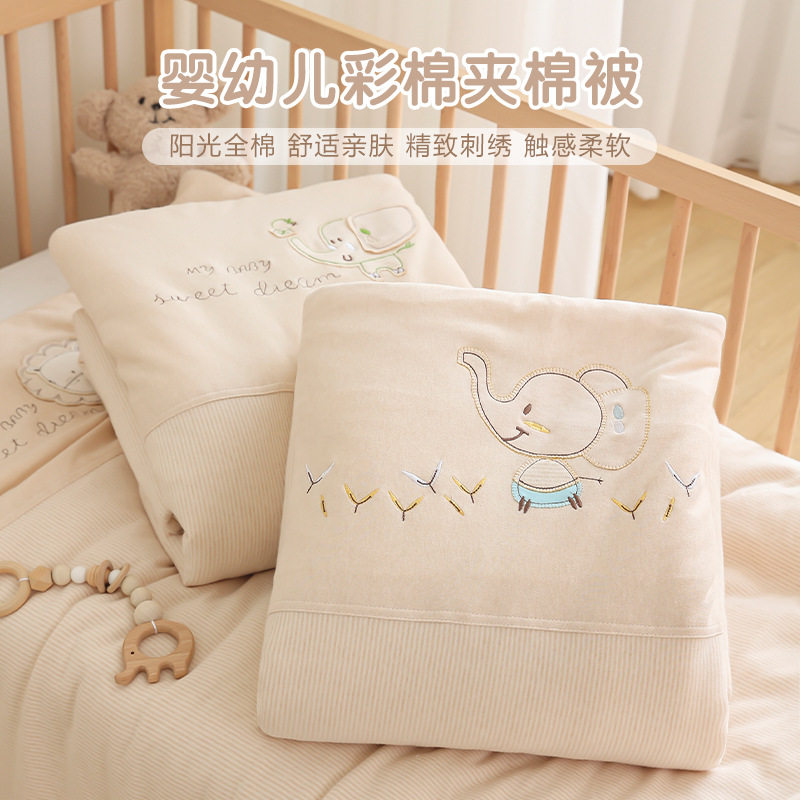 新生婴儿被子纯棉宝宝秋冬加厚小被子幼儿园儿童四季通用午睡盖被