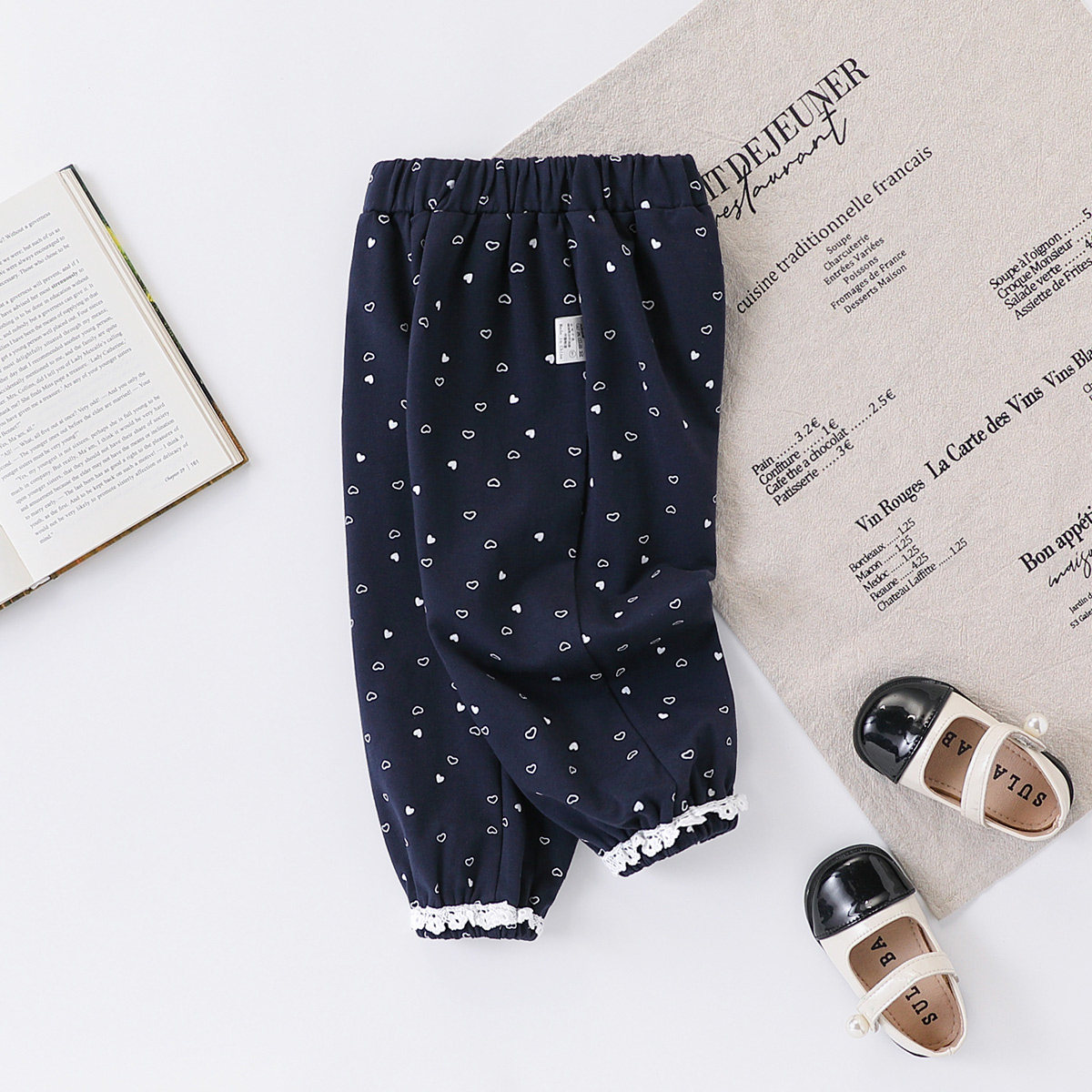 【洋气甜美休闲裤】童装女宝宝春季时尚匹印长裤小童舒适运动长裤