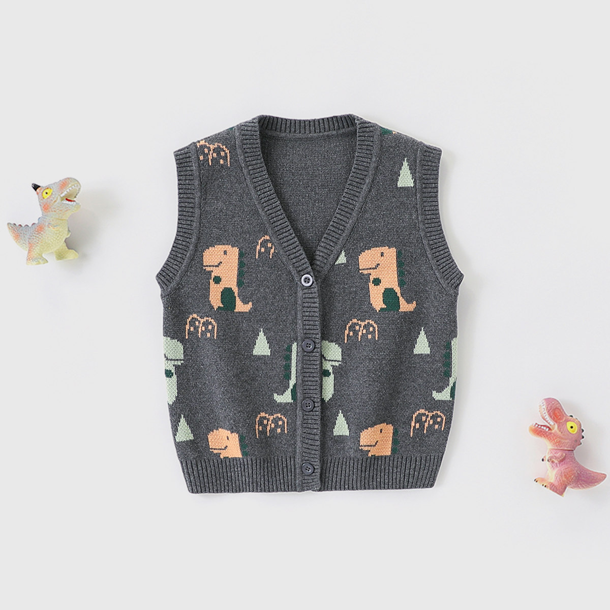 【帅气纯棉马甲】童装男童春季休闲马甲外套儿童舒适休闲针织毛衣