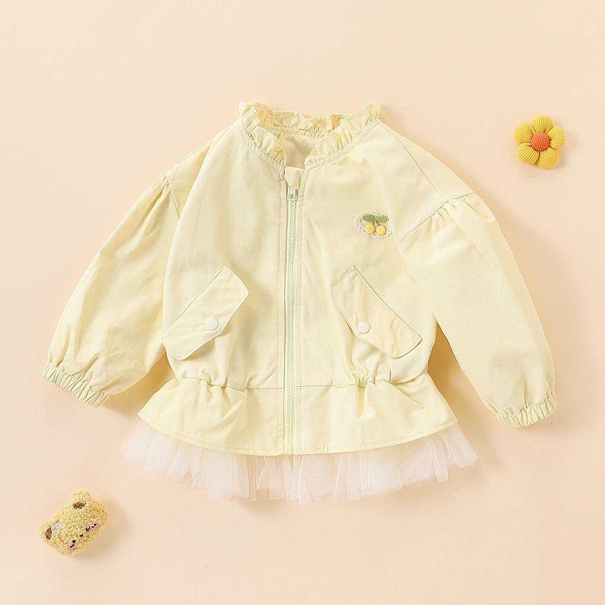 【时髦蕾丝花边外套】女童外套春秋新款女大童夹克儿童童装上衣潮