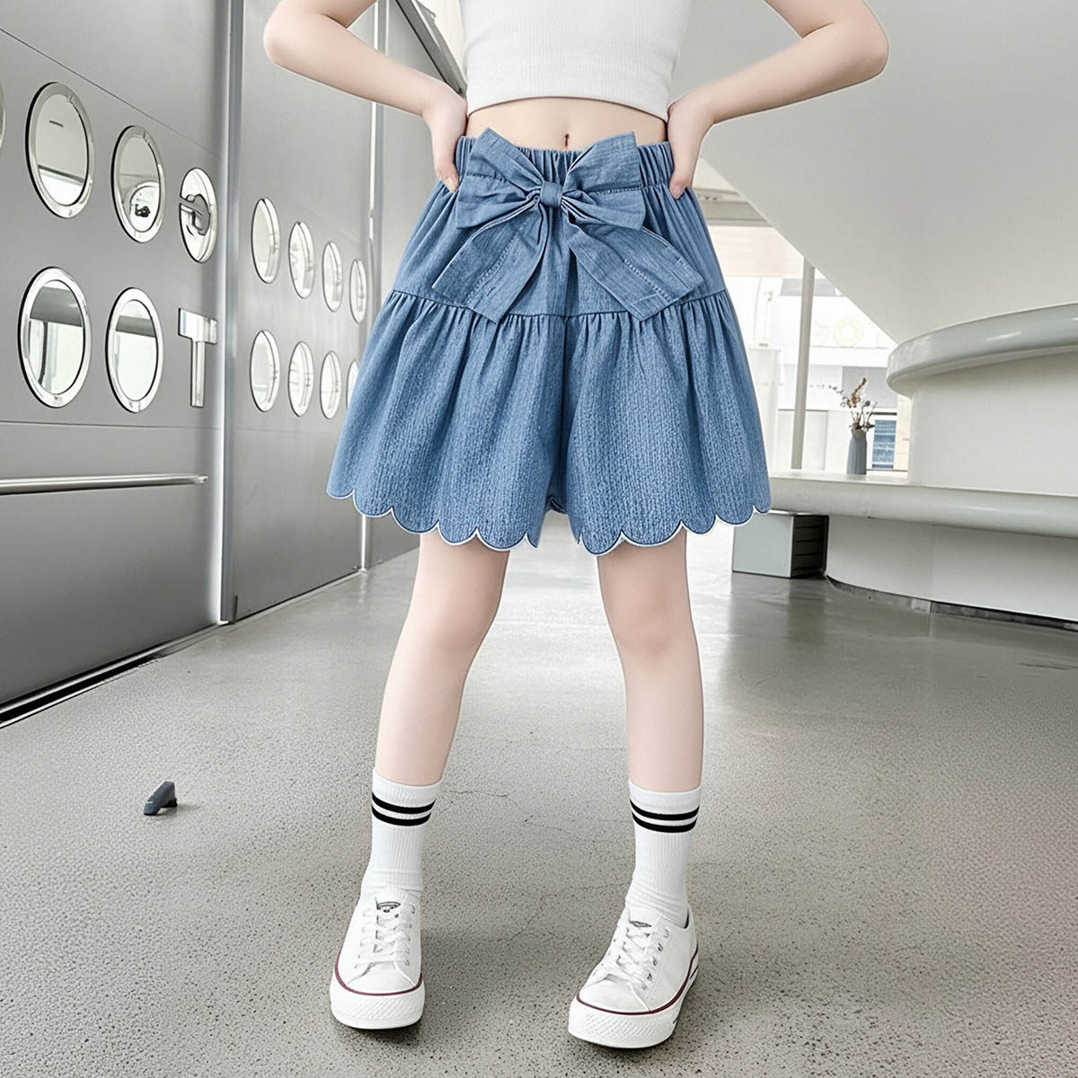 【洋气时髦休闲短裤】童装女童夏季时尚纯棉裙裤儿童舒适休闲短裤