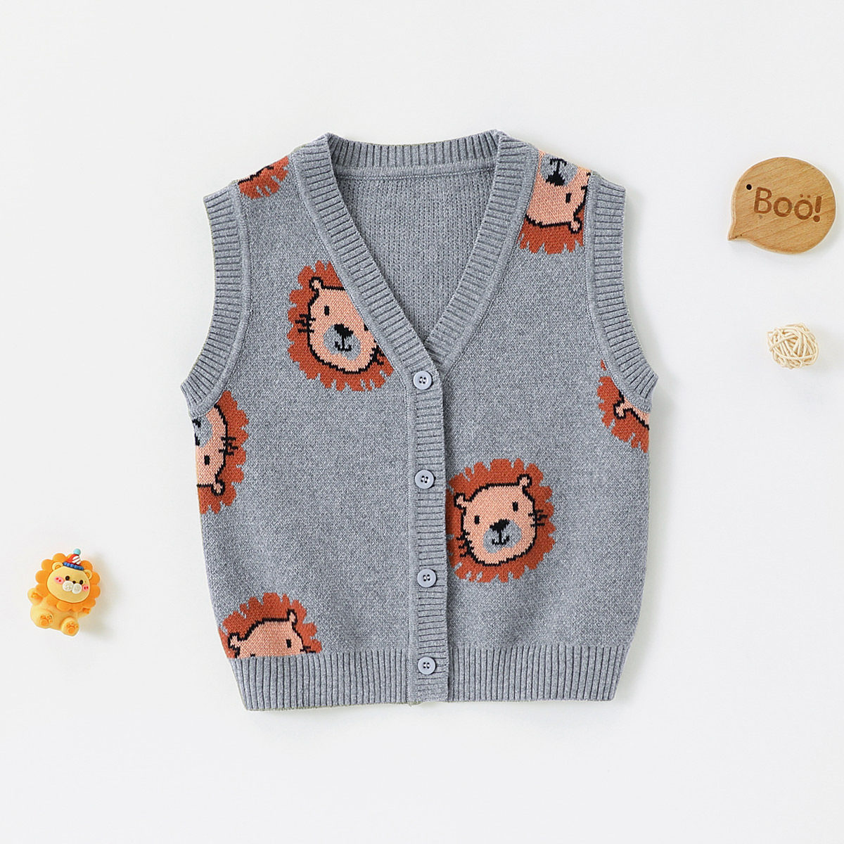 【帅气纯棉背心马甲】童装男宝宝春季毛衣马甲小童舒适休闲针织衫