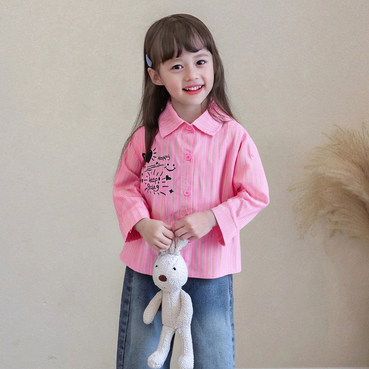 【洋气时髦宽松衬衫】童装女童秋季时尚休闲衬衫外套儿童百搭上衣