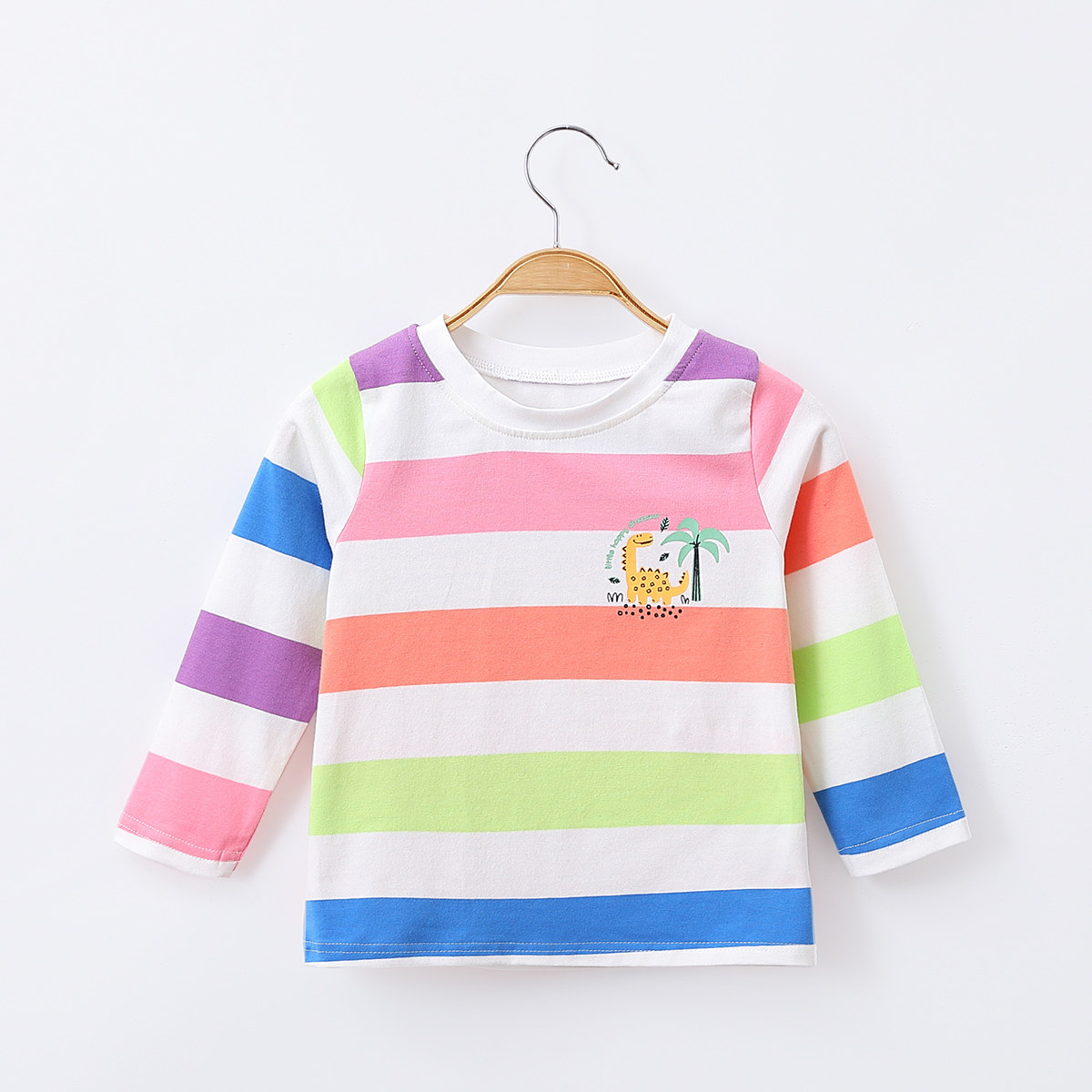 【彩虹条纹】男童秋季2024新款打底衫宝宝舒适百搭T恤长袖潮,童装/婴儿装/亲子装,T恤,淘宝优惠券,粉丝福利购,淘宝优惠卷
