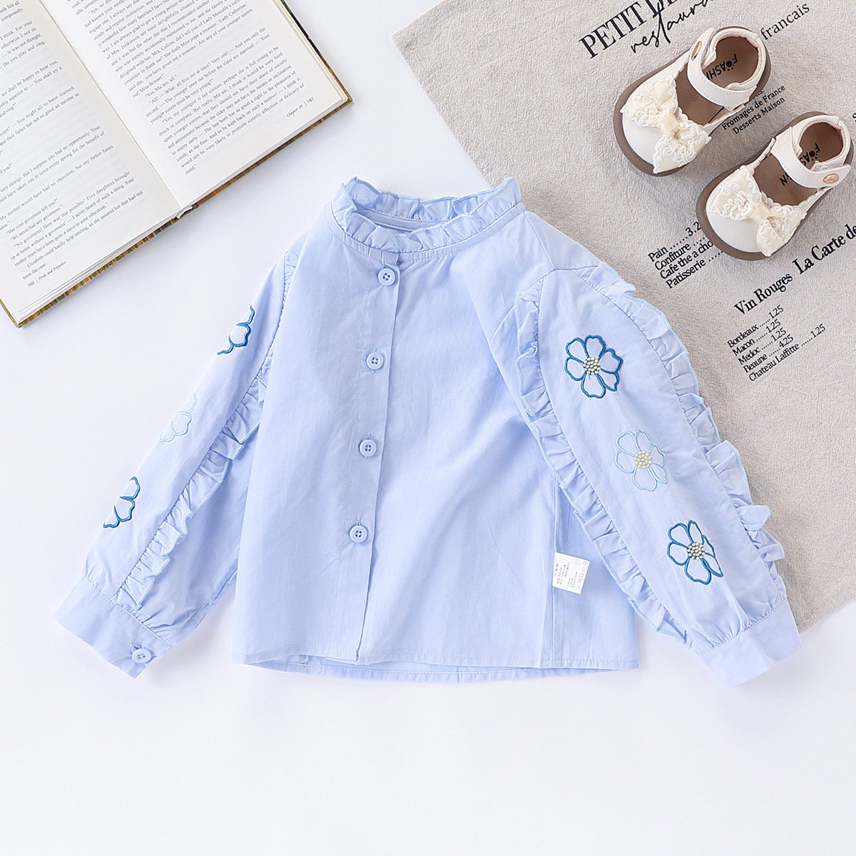 【洋气纯棉时尚衬衫】童装女童春季时尚休闲衬衫儿童舒适百搭上衣