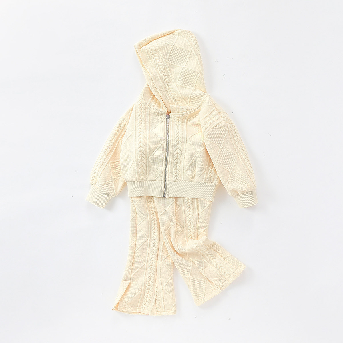 【时髦短装休闲套装】童装女童秋季新款运动风套装大童微喇叭套装