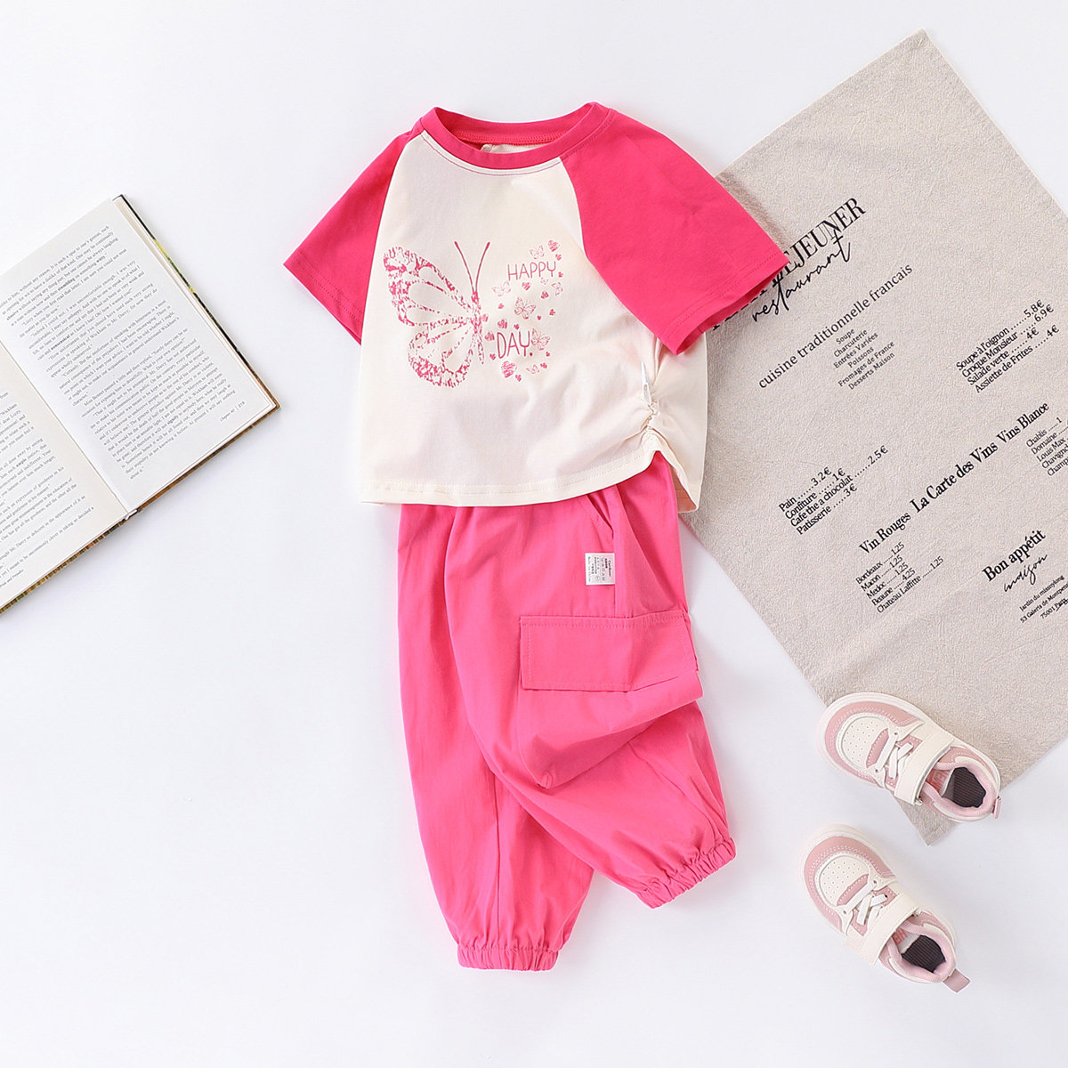 【甜酷女孩】童装女童夏季时尚休闲套装儿童舒适运动两件套街舞服