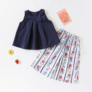 【时尚洋气阔腿裤套装】童装女童夏季时髦背心两件套儿童甜酷套装
