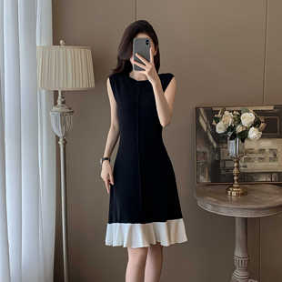 法式小香风无袖连衣裙女夏季新款气质名媛高级感修身显瘦背心裙子